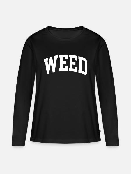 Weed - Frauen Premium Bio Langarmshirt - Schwarz