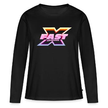 Fast and Furious 10 Logo Avec X Multicolore - T-shirt manches longues Premium bio Femme - noir - Devant - Julia (174cm)