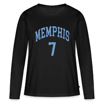 Memphis 7 - T-shirt manches longues Premium bio Femme - noir - Devant - Julia (174cm)