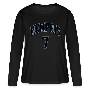 Memphis 7 - T-shirt manches longues Premium bio Femme - noir - Devant - Julia (174cm)