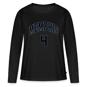 Memphis 4 - T-shirt manches longues Premium bio Femme - noir - Devant - Julia (174cm)