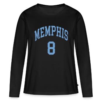 Memphis 8 - T-shirt manches longues Premium bio Femme - noir - Devant - Julia (174cm)
