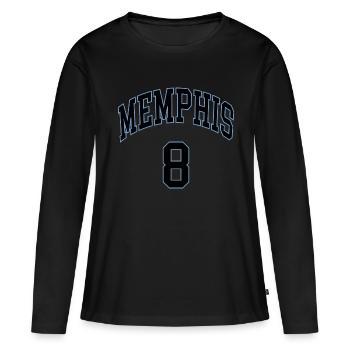 Memphis 8 - T-shirt manches longues Premium bio Femme - noir - Devant - Julia (174cm)