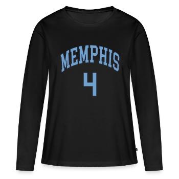 Memphis 4 - T-shirt manches longues Premium bio Femme - noir - Devant - Julia (174cm)