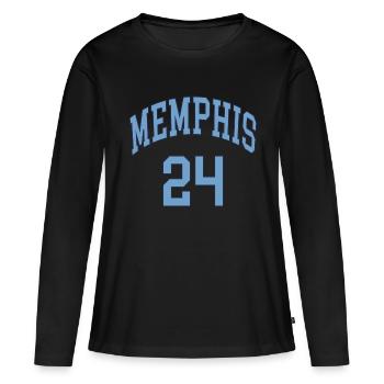 Memphis 24 - T-shirt manches longues Premium bio Femme - noir - Devant - Julia (174cm)