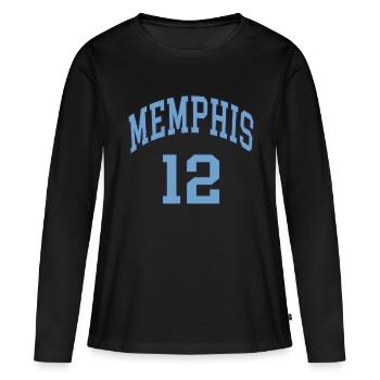 Memphis 12 - T-shirt manches longues Premium bio Femme - noir - Devant - Julia (174cm)