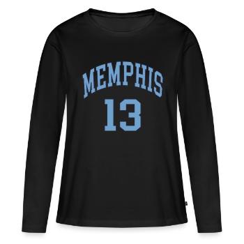 Memphis 13 - Frauen Premium Bio Langarmshirt - Schwarz - Vorne - Julia (174cm)