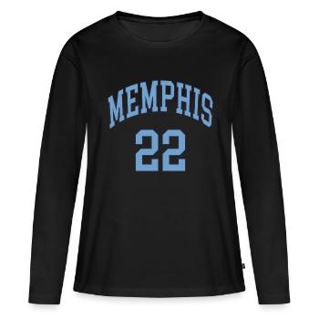 Memphis 22 - T-shirt manches longues Premium bio Femme - noir - Devant - Julia (174cm)