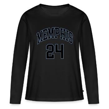 Memphis 24 - T-shirt manches longues Premium bio Femme - noir - Devant - Julia (174cm)