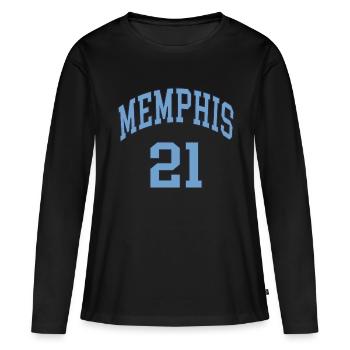 Memphis 21 - T-shirt manches longues Premium bio Femme - noir - Devant - Julia (174cm)