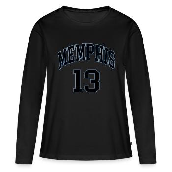 Memphis 13 - T-shirt manches longues Premium bio Femme - noir - Devant - Julia (174cm)