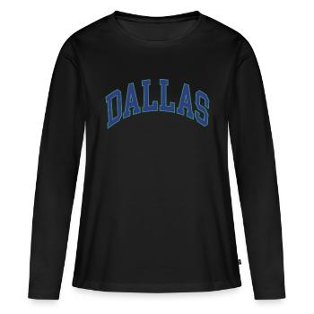 Dallas - Frauen Premium Bio Langarmshirt - Schwarz - Vorne - Julia (174cm)