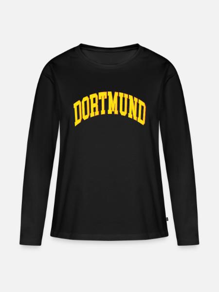 Dortmund - Frauen Premium Bio Langarmshirt - Schwarz