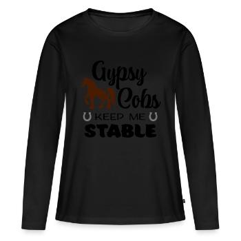*Not allowed horse breed name* keeps me stable - Women's Premium Organic Long Sleeve Shirt - black - Front - Julia (174cm)
