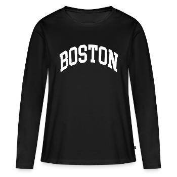 Boston - T-shirt manches longues Premium bio Femme - noir - Devant - Julia (174cm)