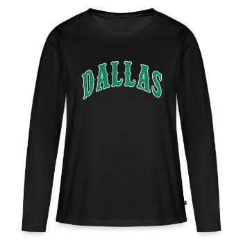 Dallas - Frauen Premium Bio Langarmshirt - Schwarz - Vorne - Julia (174cm)