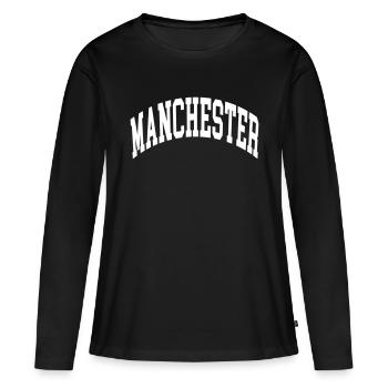 Manchester - T-shirt manches longues Premium bio Femme - noir - Devant - Julia (174cm)