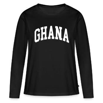 Ghana - T-shirt manches longues Premium bio Femme - noir - Devant - Julia (174cm)