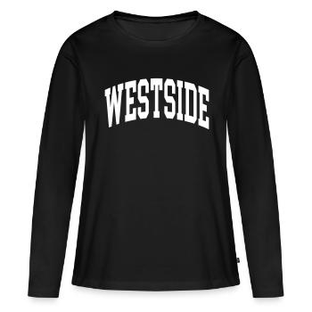 Côté ouest - T-shirt manches longues Premium bio Femme - noir - Devant - Julia (174cm)