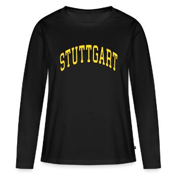 Stuttgart - T-shirt manches longues Premium bio Femme - noir - Devant - Julia (174cm)