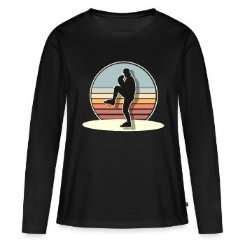 Baseball - Frauen Premium Bio Langarmshirt - Schwarz - Vorne - Julia (174cm)