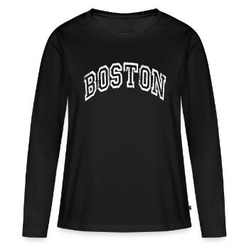Boston - T-shirt manches longues Premium bio Femme - noir - Devant - Julia (174cm)
