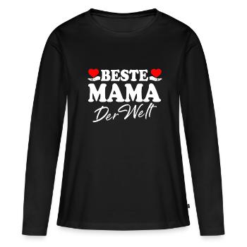 Meilleure maman du monde Fête des Mères Maman supermama - T-shirt manches longues Premium bio Femme - noir - Devant - Julia (174cm)