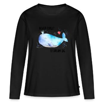 Wal Willy II - Frauen Premium Bio Langarmshirt - Schwarz - Vorne - Julia (174cm)
