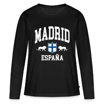 Madrid - T-shirt manches longues Premium bio Femme - noir - Devant - Julia (174cm)