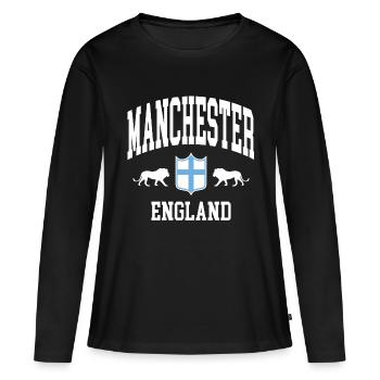 Manchester - T-shirt manches longues Premium bio Femme - noir - Devant - Julia (174cm)