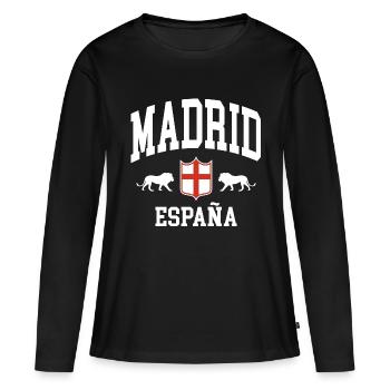 Madrid - T-shirt manches longues Premium bio Femme - noir - Devant - Julia (174cm)