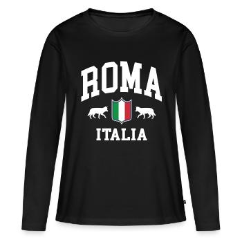 Rome - T-shirt manches longues Premium bio Femme - noir - Devant - Julia (174cm)