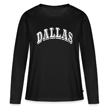 Dallas - Frauen Premium Bio Langarmshirt - Schwarz - Vorne - Julia (174cm)