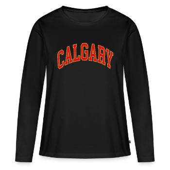 Calgary - T-shirt manches longues Premium bio Femme - noir - Devant - Julia (174cm)