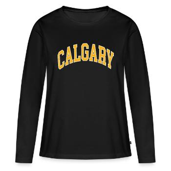 Calgary - T-shirt manches longues Premium bio Femme - noir - Devant - Julia (174cm)