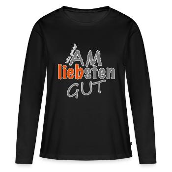 comment allez-vous - de préférence bon - T-shirt manches longues Premium bio Femme - noir - Devant - Julia (174cm)