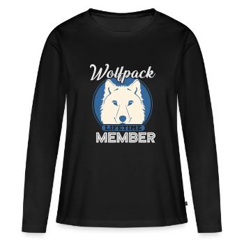WOLF T-SHIRT CADEAU JEUNE PERSONNE SUPER FUN - T-shirt manches longues Premium bio Femme - noir - Devant - Julia (174cm)