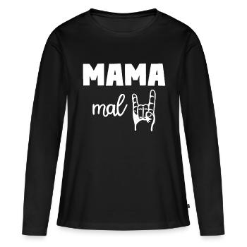 Mama mal Zwei 2 Kinder Mutter - Frauen Premium Bio Langarmshirt - Schwarz - Vorne - Julia (174cm)