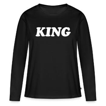 KING - Women's Premium Organic Long Sleeve Shirt - black - Front - Julia (174cm)