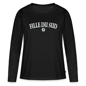 Fille du Sud - T-shirt manches longues Premium bio Femme - noir - Devant - Julia (174cm)