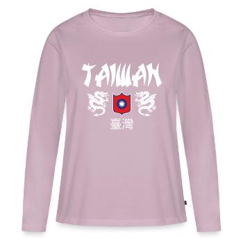 Taiwan - T-shirt manches longues Premium bio Femme - rose poudré - Devant - Julia (174cm)