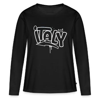 Italie Graffiti - T-shirt manches longues Premium bio Femme - noir - Devant - Julia (174cm)