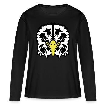 aigle tete yeux feroce 102 - T-shirt manches longues Premium bio Femme - noir - Devant - Julia (174cm)
