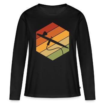 Airbrushen Airbrush Lack Lackierer Airbrushpistole - Frauen Premium Bio Langarmshirt - Schwarz - Vorne - Julia (174cm)