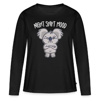 Koala Koala Bear Shift Travailleur de nuit - T-shirt manches longues Premium bio Femme - noir - Devant - Julia (174cm)
