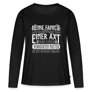 Wikinger - Thor - Frauen Premium Bio Langarmshirt - Schwarz - Vorne - Julia (174cm)