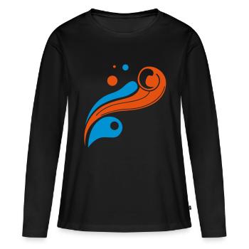 grafik - Frauen Premium Bio Langarmshirt - Schwarz - Vorne - Julia (174cm)