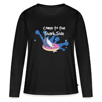 viens du côté des requins noirs - T-shirt manches longues Premium bio Femme - noir - Devant - Julia (174cm)