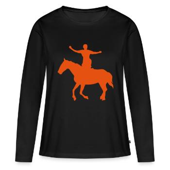 voltige cosaque cheval chevaux horse3 - T-shirt manches longues Premium bio Femme - noir - Devant - Julia (174cm)