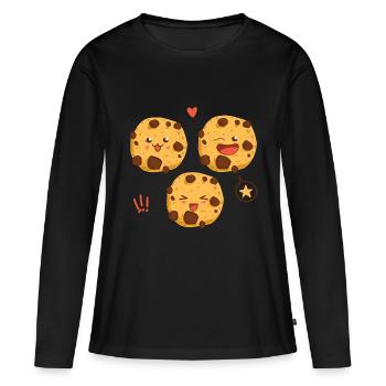 gâteau - T-shirt manches longues Premium bio Femme - noir - Devant - Julia (174cm)